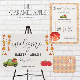Caramel Apple - Red Baby shower Invitation Kaart