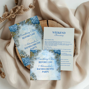 Something Blue Winter Bloemen Bruidsmeisjesfeest Ronde Sticker