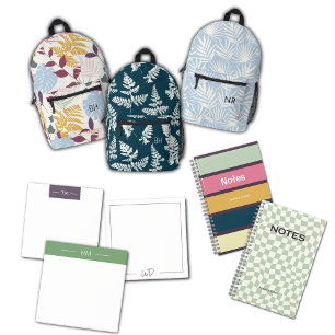 Neutrale Groene Golvende Controle Monogrammed Naam Notitieboek