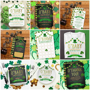 O'Baby St. Patrick's Day Baby Shower Invitations Kaart