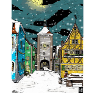 Rothenburg ob der Tauber Germany met Kerstmis Magneet