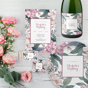 Tuin Bloemige Elegante Aquarel Verjaardagsfeestje Servet