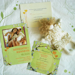 Romantic Lime Green Wedding Kaart