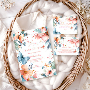 Vlindermeentje Baby Shower Kaart