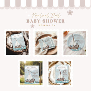 Nautical Boat Baby shower Kaart