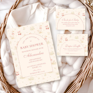 Dwaas Gansje Vintage Baby Shower Kaart