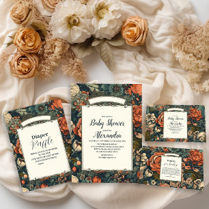  Waterverf Bloemen Baby shower Uitnodiging