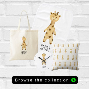 Giraffe monogram. Leuk modern Tote Bag