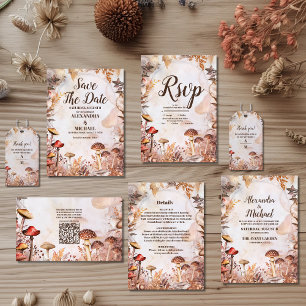 Paddestoel Paddestoel betoverde bos bruiloft Kaart