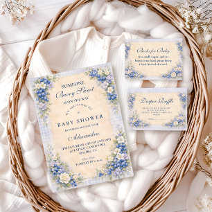 Zachte Blauwe Bosbes Baby Shower Servet