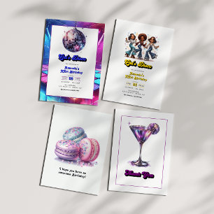 Laten we een Retro Disco Verjaardagsfeestje geven Kaart
