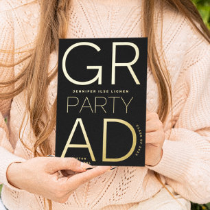 Bewerkbare AFSTUDEERDER PARTY   Klasse van 2024 Go Folie Uitnodiging