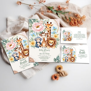 Baby shower voor tropische Oerwouden in safari Kaart