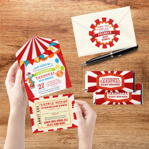 Carnival Circus Festival Baby shower Ronde Sticker