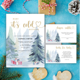 Winterkerst - Baby shower Papieren Bordje