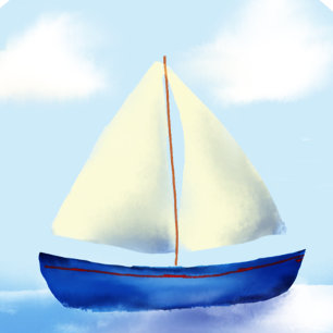 Baby shower met een lieflijk kleine blauwe zeilboo kaart