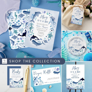 Ahoy Het is een Boy Blue Onder het Zee Baby shower Servet