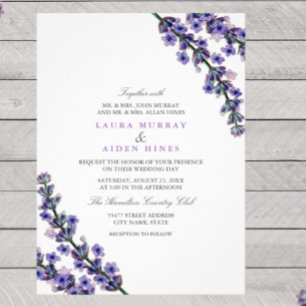 Elegant Lavender Wedding Invitation Kaart