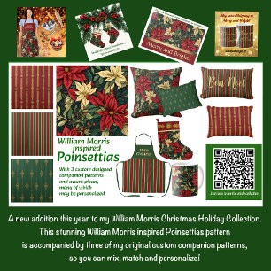 Nostalgische klassieker William Morris Red Holiday Wijn Cadeautas