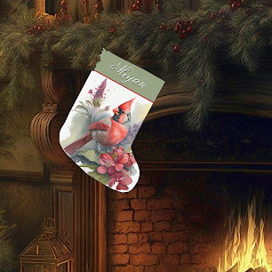 Waterverf kardinale kerstboomKaart Feestdagen Kaart