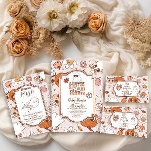 Groovy Halloween Little Boo Baby shower Kaart