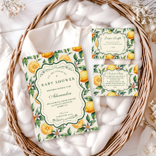 Citrusboomgaard Baby Shower Luierspel Informatiekaartje