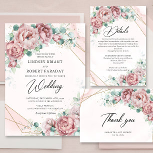 Roze mosterdgroen eucalyptusgoud met uitzondering  save the date