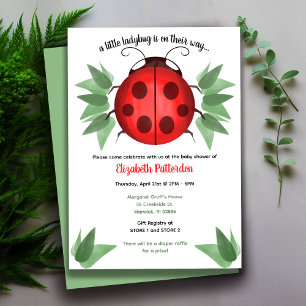 Red Black Green Ladybug Waterverf Baby shower Servet