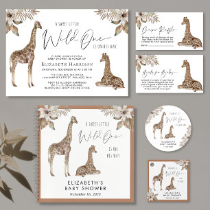 Boho Zebra Waterverf Safari Baby shower Kaart