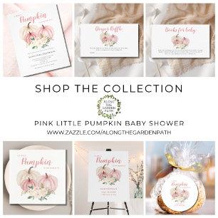 Roze Kleine Pompoen Meisje Baby shower Ronde Sticker