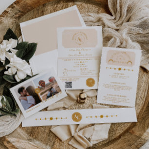 Foto Boarding Pass Cosmic Wedding Destination Feestdagenkaart