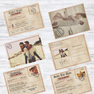 Vintage aangepaste foto's  Ouderwetse bedankt Briefkaart