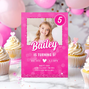 Roze Poppen Verjaardagsfeest Poster, Glam Snacks Poster