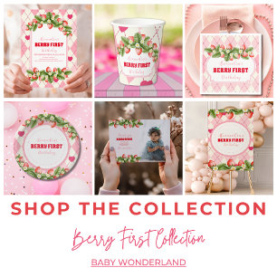 Aardbei 1e verjaardag van Berry First Kaart