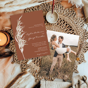 All-in-One Bohemian Terracotta Wedding Invite All In One Uitnodiging