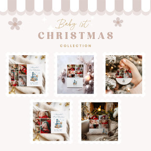 Eerste kerstgeboorteaankondiging ronde sticker