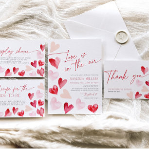 Red Hearts Valentijn Baby shower Love Post Kaart