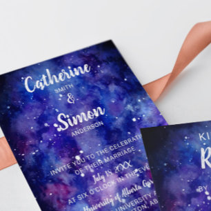 Waterverf Galaxy Sterrennacht Hand Lettering Kaart