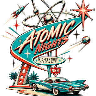 Atomic Nights Vintage 1950s Atomic Era Petjeshoes Trucker Pet