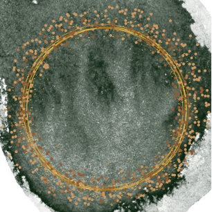 Emerald Green en Gold Geometric Couples Shower Kaart