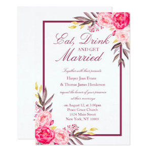 pioen Romance bruiloft uitnodigen Kaart