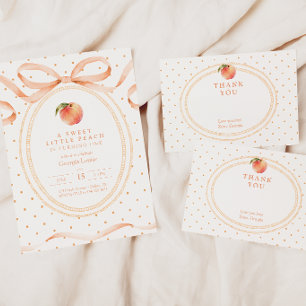 Eerste verjaardag van Polkadot Sweet Little Peach Kaart