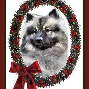 De Giften van Kerstmis van Keeshond Feestdagen Kaart