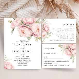 Blozende Roze Pioen Elegante Waterverf Bloemige Br Servet
