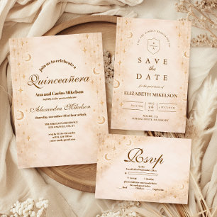 Tijdloze Maan En Sterren Quinceañera Servet