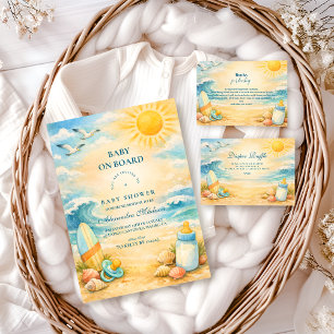Baby Op Boord Surf Baby Shower Bedankkaart