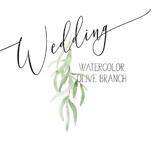 Olive Branch Sage Green Wedding Invitation Kaart