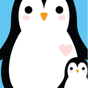 Cute Penguin Baby shower Blue Boy Kaart