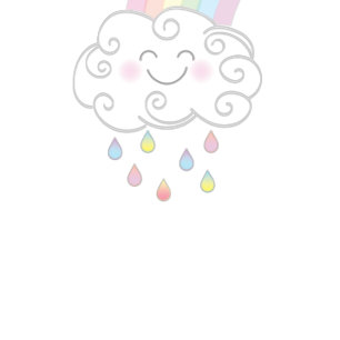 Schattigee Raindrops Cloud Rainbow Pastel Baby sho Kaart