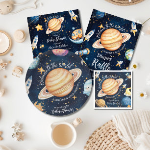 Modern Space Outer Galaxy Baby shower Kaart